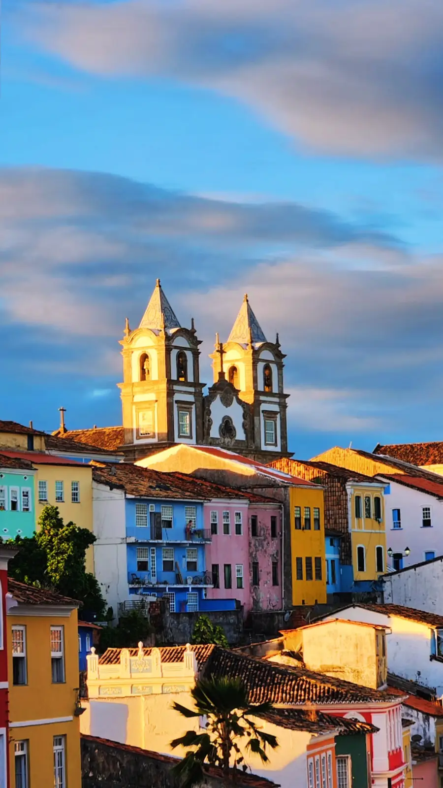 Colorful colonial houses and churches in Pelourinho